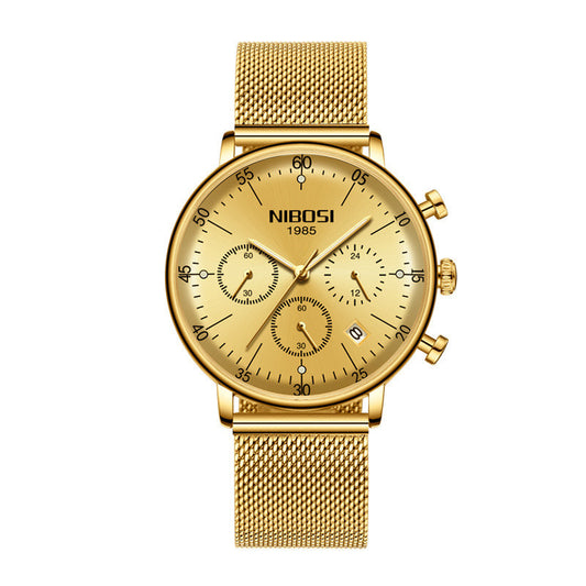 Nibosi couple mesh belt leisure quartz watch