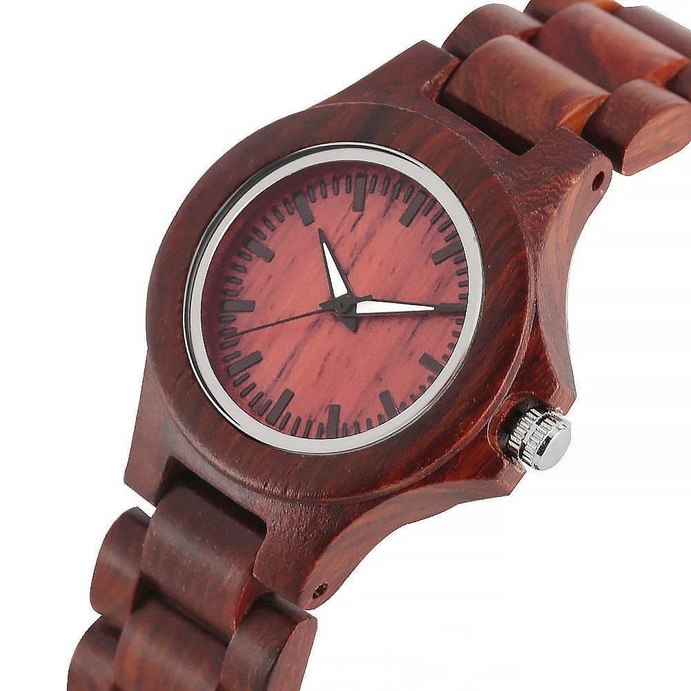 Casual wooden quartz watch