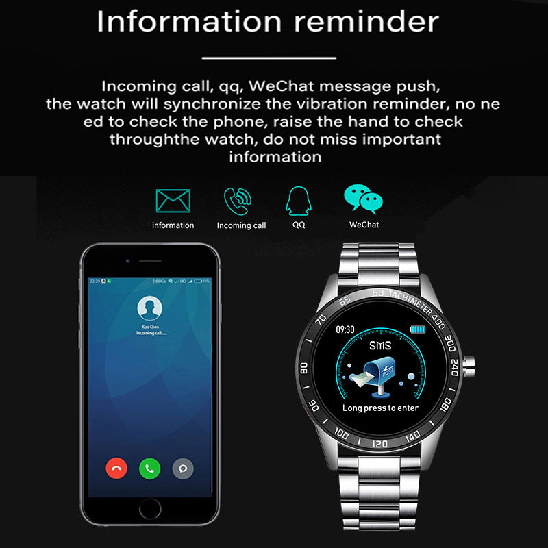 English popular multi-functional smart watch with steel belt