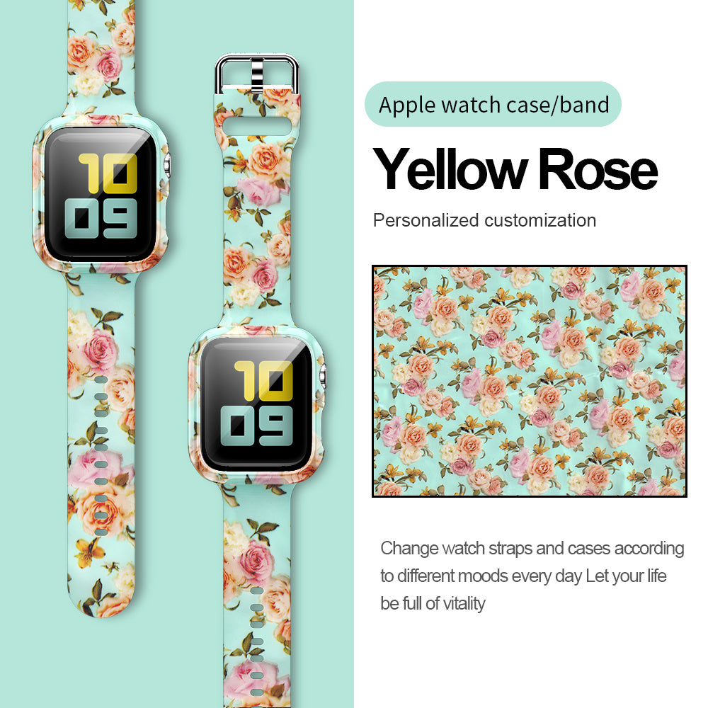 Suitable For Apple Watch Silicone Strap And Case Integrated With Pattern Printing