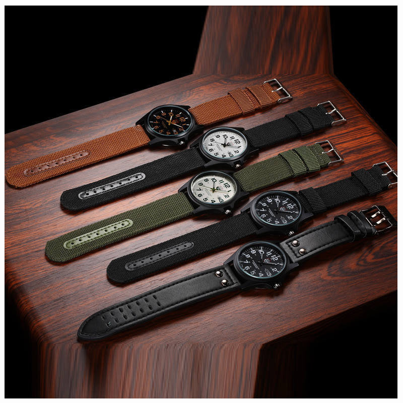 Braided Nylon Strap Men's Calendar Sports Quartz Watch