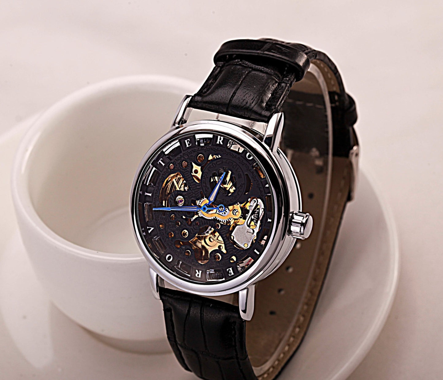 Automatic Mechanical Watch Leather Belt Fashion Business