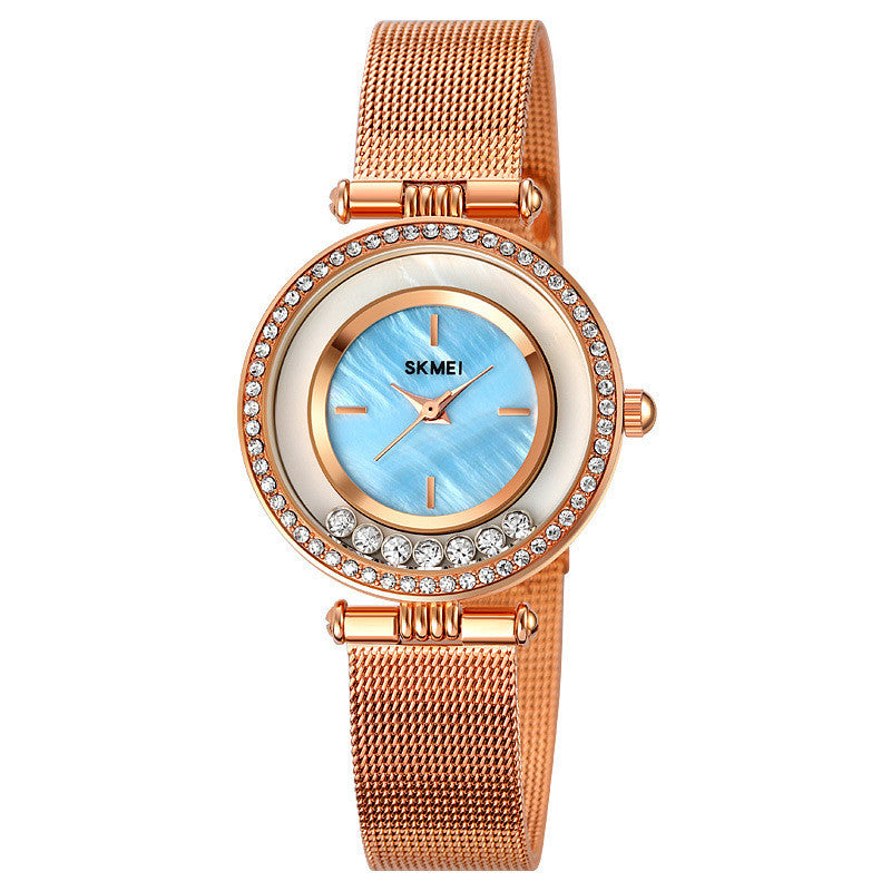 Mesh Belt Mother-of-pearl Face Fashion Ladies Watch