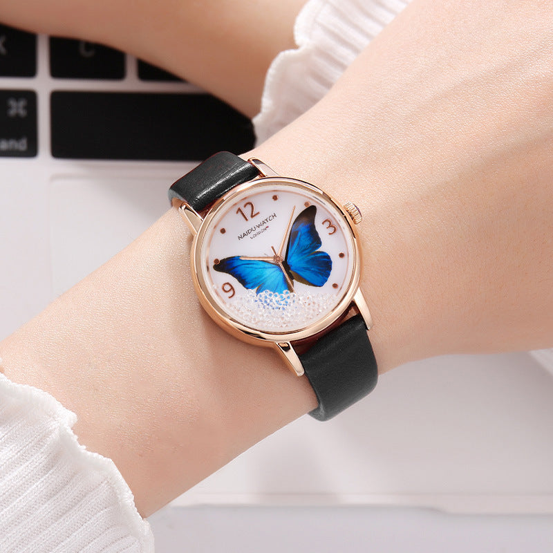 Creative Quicksand Dial Butterfly Lady Watch