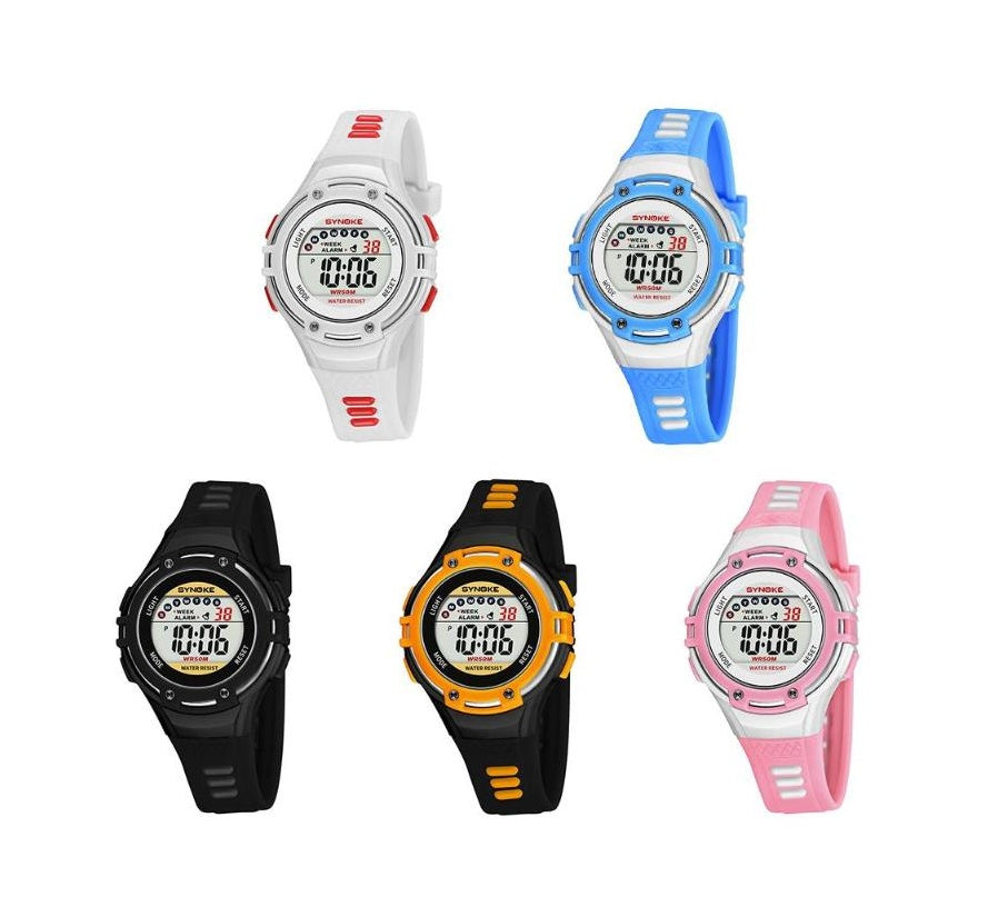 SYNOKE hot children electronic watch factory wholesale student sports multi-function night light alarm waterproof electronic watch