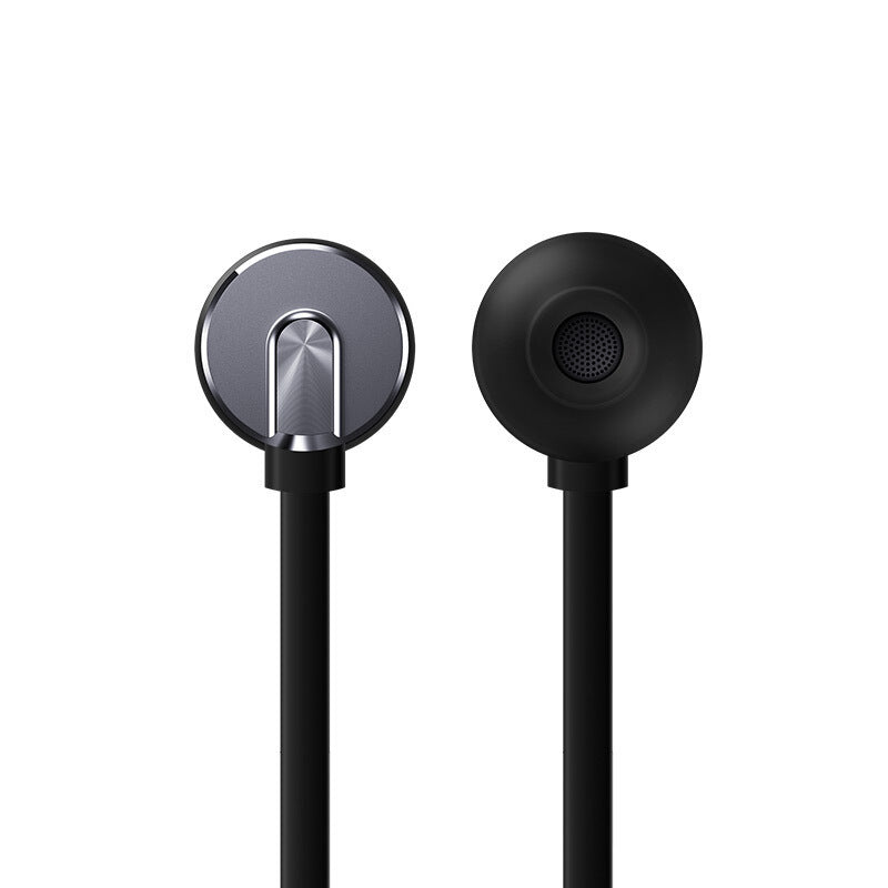 Black sports running music in-ear headphones