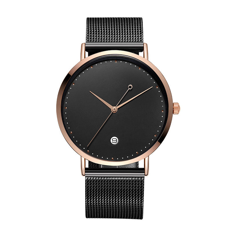 Quartz watch with blank face dial