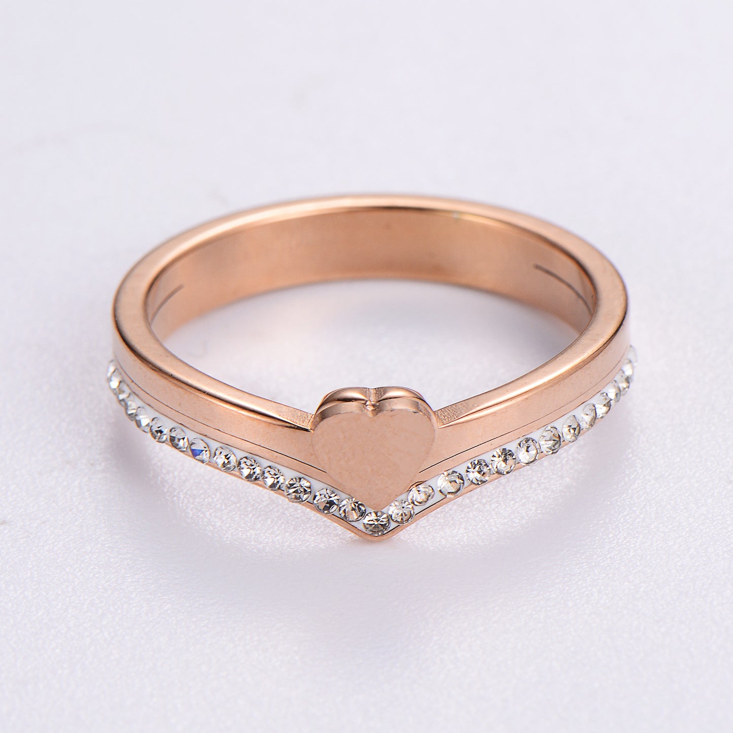 Heart Stainless Steel Simple Geometric Jewelry Ring