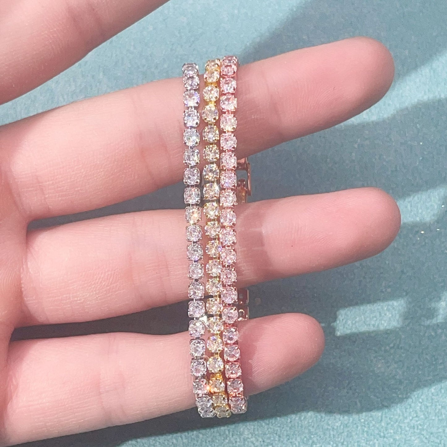 4mm Single Row Diamond All-match Simple Bracelet Women