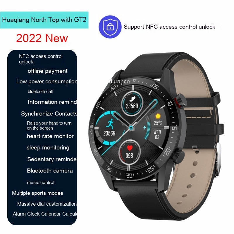 GT2 Smart Watch NFC Access Control Bluetooth Calling Sports Waterproof Monitoring Heart Rate Cross-border External Order