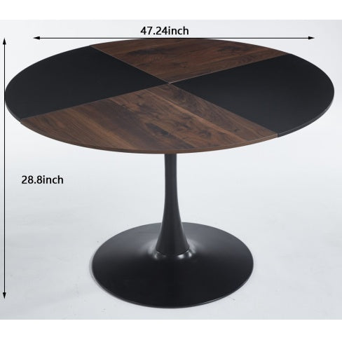 14,5pieces Dining Set, Table Metal Leg Mid-century Dining Table For 4-6 People With Mdf Table Top, Pedestal Dining Table, End Table Leisure Coffee Table