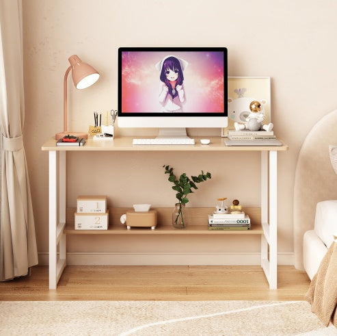 Wooden Computer Desk With Storage Rack