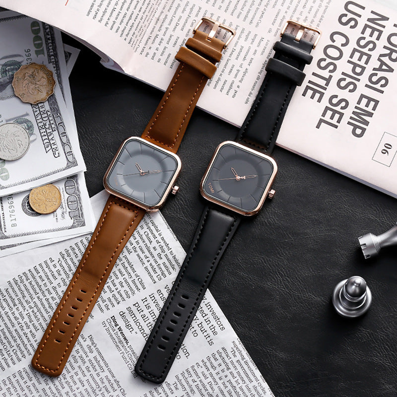 TNordic Minimalist Design Square Watch For Male And Female Students