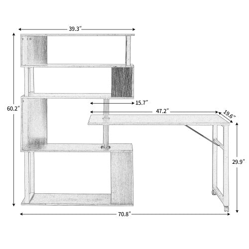 Home Office Computer Desk L-shaped Corner Table