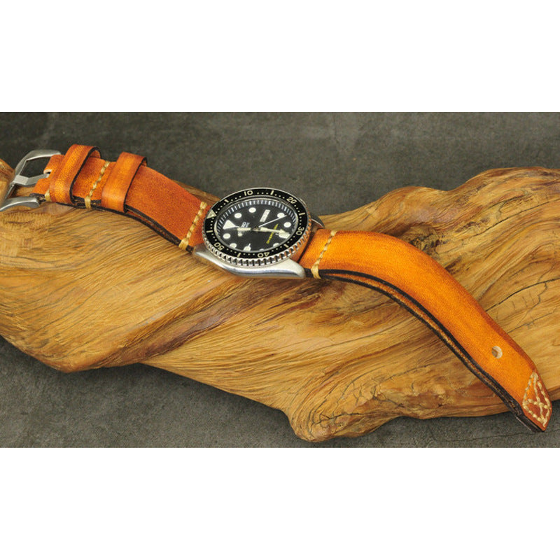 Aviator Vintage Strap Hand Brushed Leather