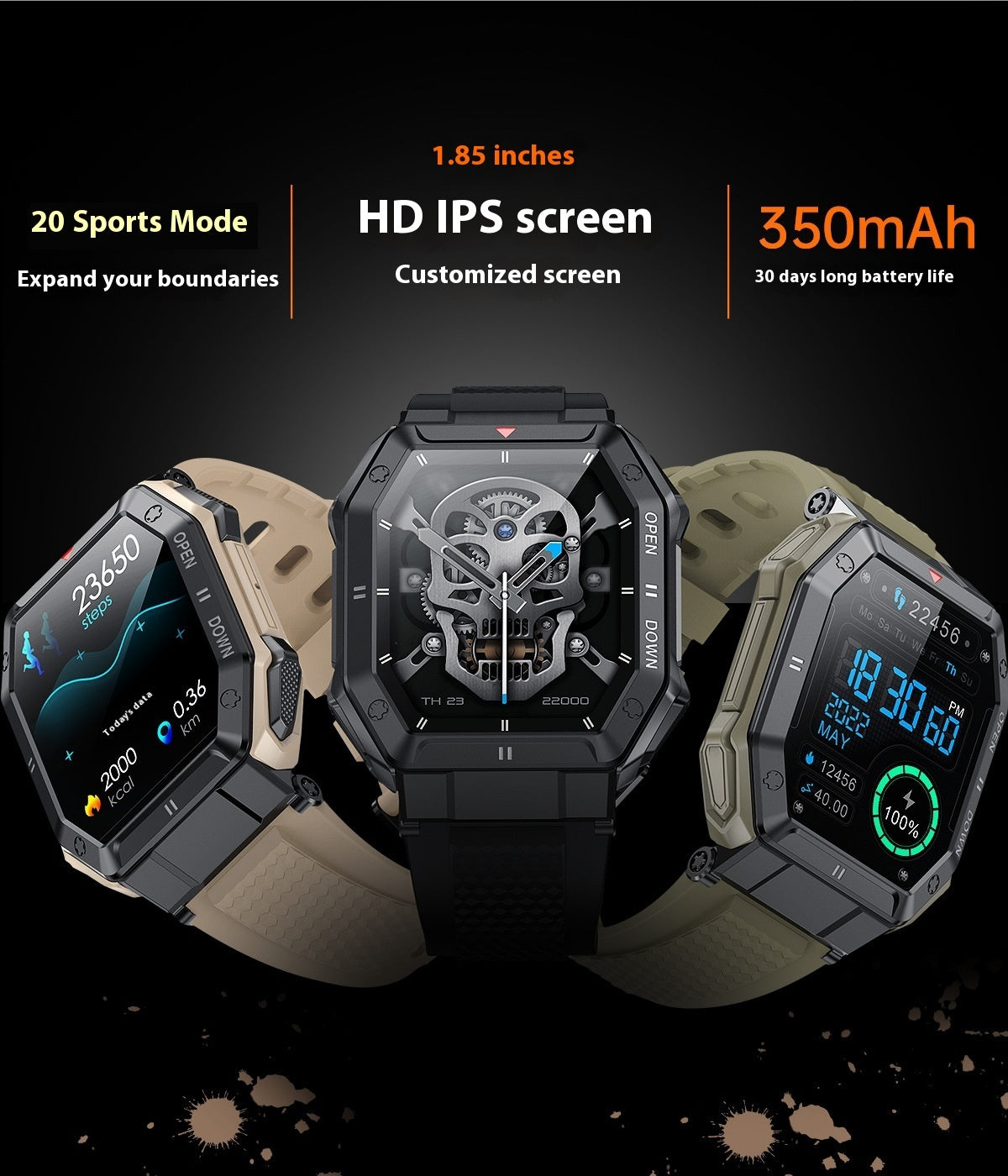 K55 Smart Watch Bluetooth Calling Sports Heart Rate Blood Pressure Monitoring