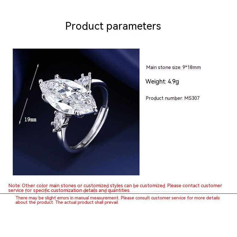 8 Karat Diamond Ring Pear-shaped Diamond Crystal Zircon