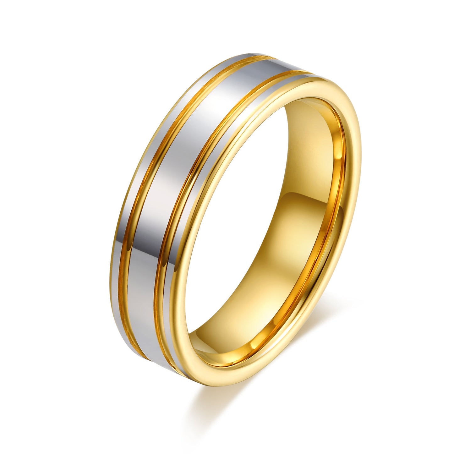 Tungsten Gold Men's And Women's Ring Pair 18K