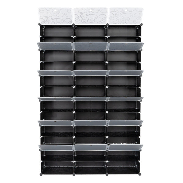 3 Rows, 12 Layers, 36 Compartments Plastic Shoe Box Storage Rack