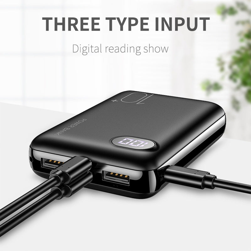 10000mAh two usb digital display power bank