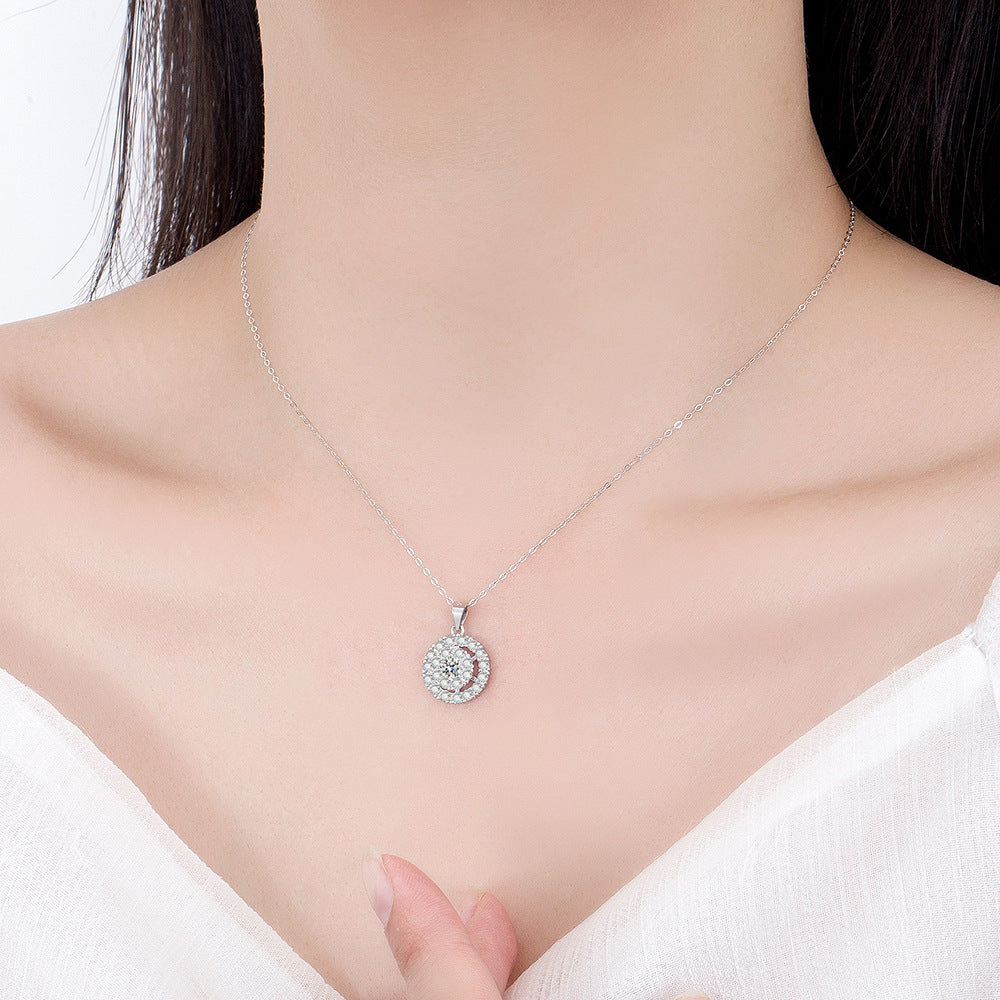 Sterling Silver Rotating Necklace Simple Graceful Affordable Luxury Sense Niche Original Design Clavicle Chain