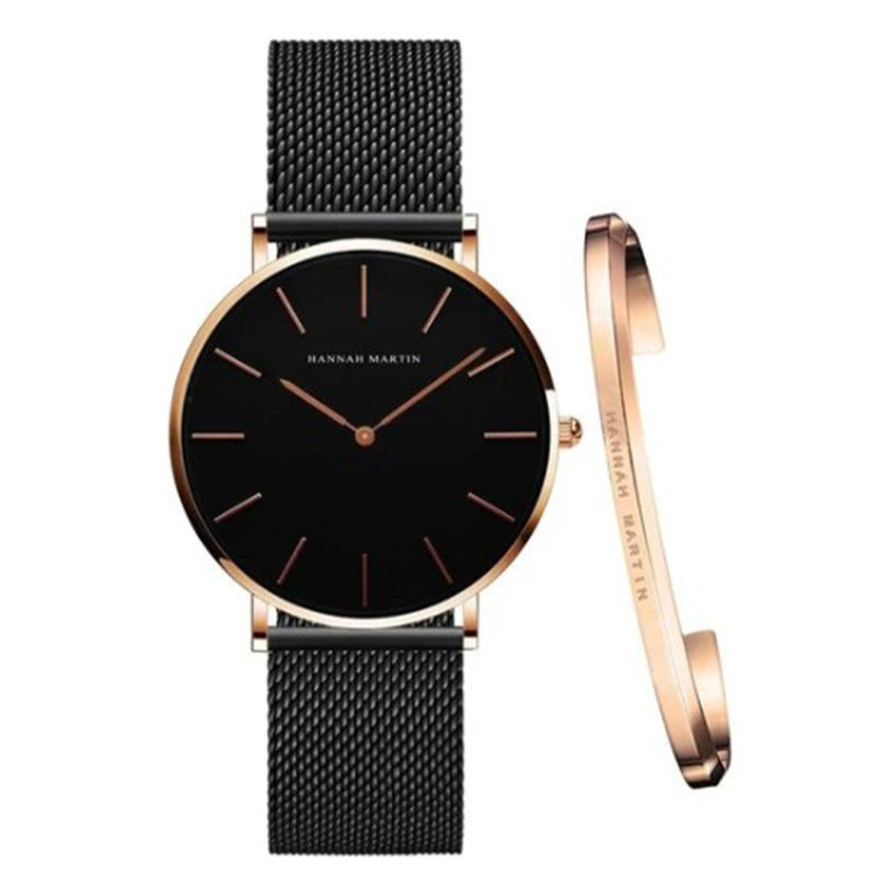 Woven Mesh Belt Waterproof Quartz Watch