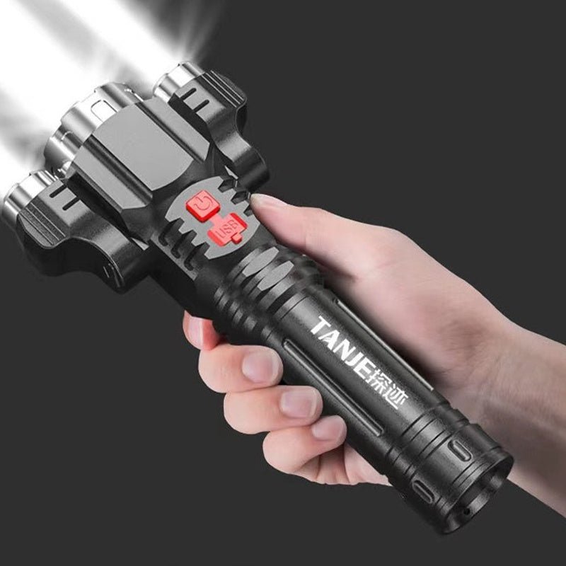 Outdoor Home Portable Riding USB Rechargeable Flashlight