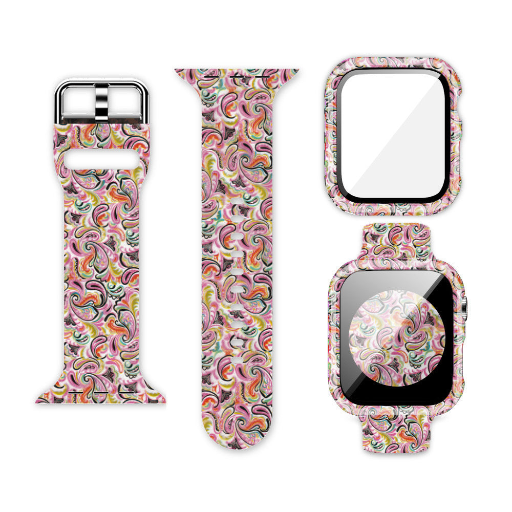 Suitable For Apple Watch Silicone Strap And Case Integrated With Pattern Printing