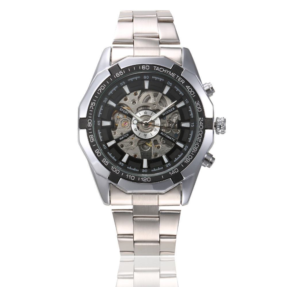 Luminous semi-automatic mechanical watch