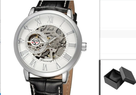 Hollow men's semi-automatic mechanical watch