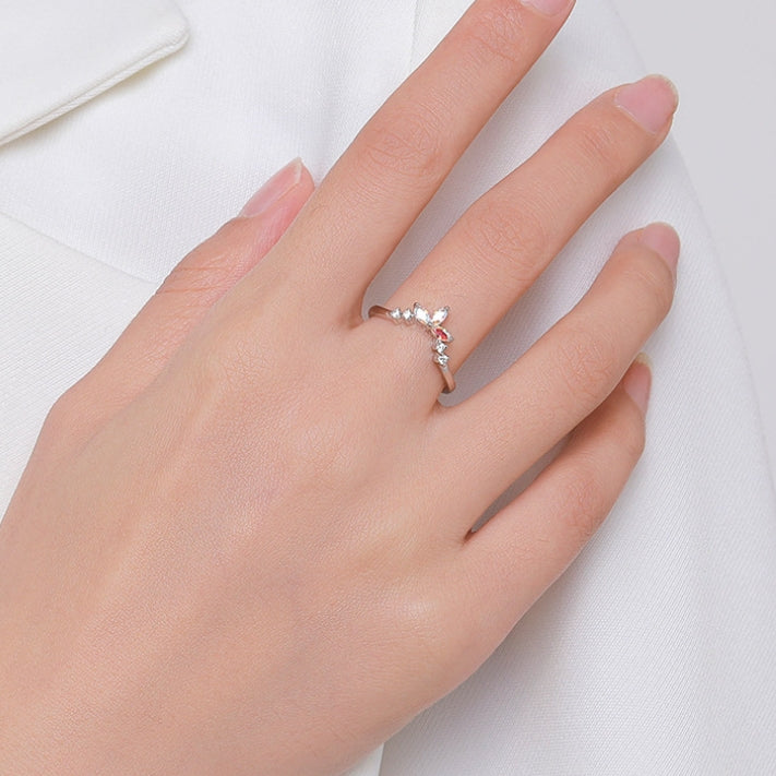 Japanese And Korean Light Luxury S925 Sterling Silver Zircon Ring For Women