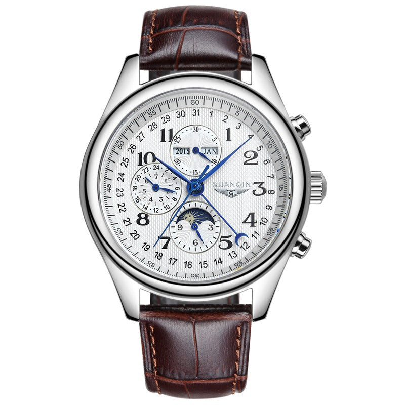 Men's Perpetual Calendar Leather Men's Watch