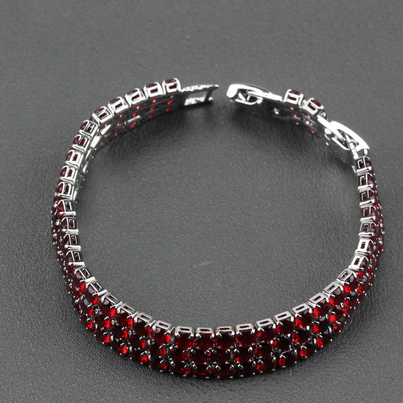 Quality Red Garnet Bridal Jewelry Link Chain