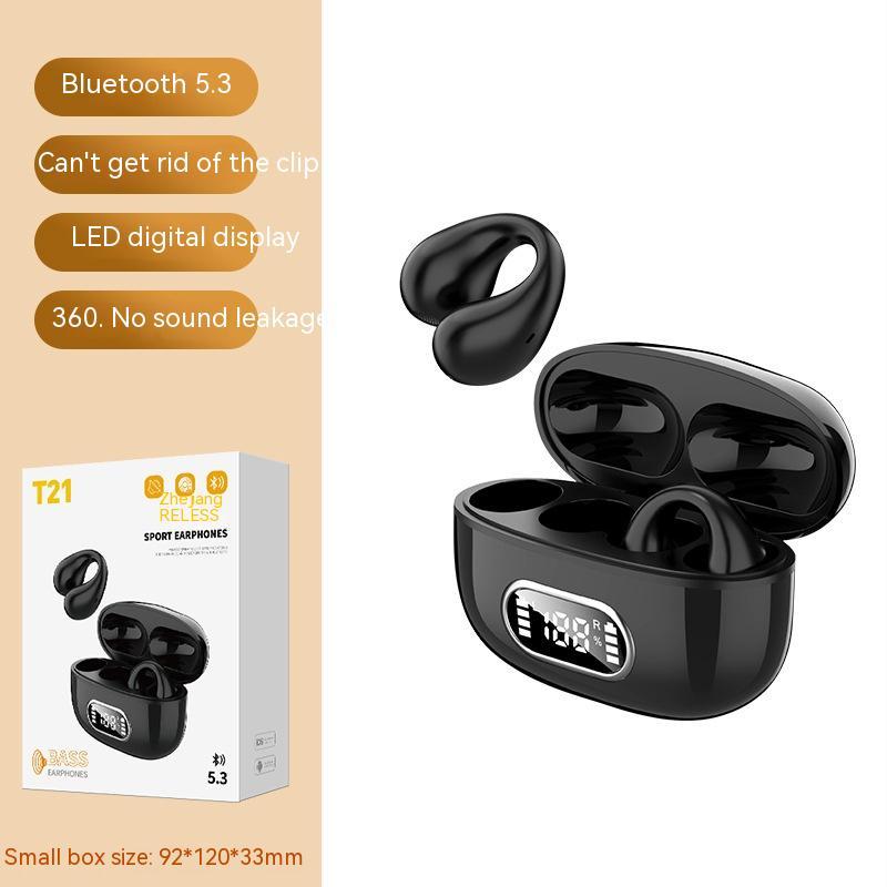 Ear-clip Real Wireless Digital Display Stereo Charging Warehouse Bluetooth Headset