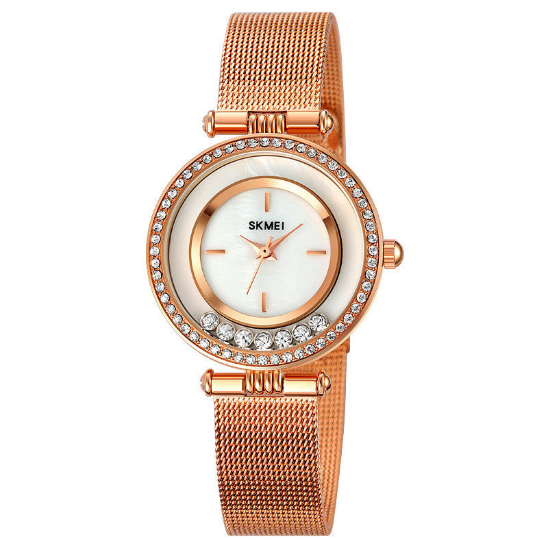 Mesh Belt Mother-of-pearl Face Fashion Ladies Watch