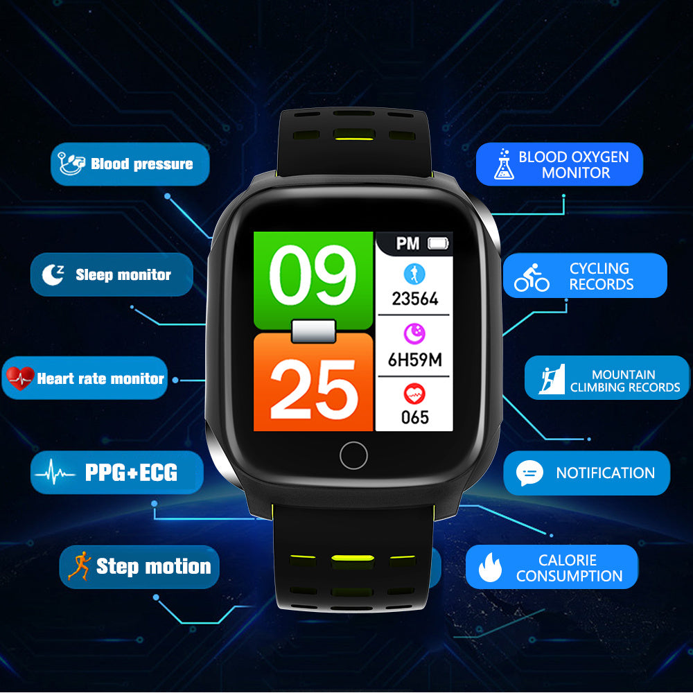 F16 Smart Watch ECG Monitors Blood Pressure And Heart Rate