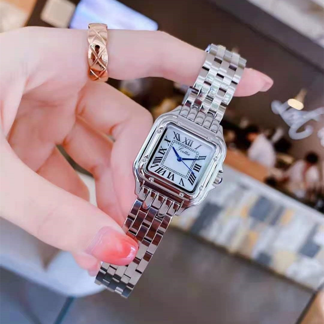 Fashion Square Simple Steel Band Quartz Watch