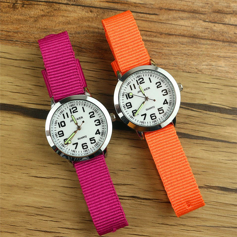 Easy-to-read time luminous canvas student watch