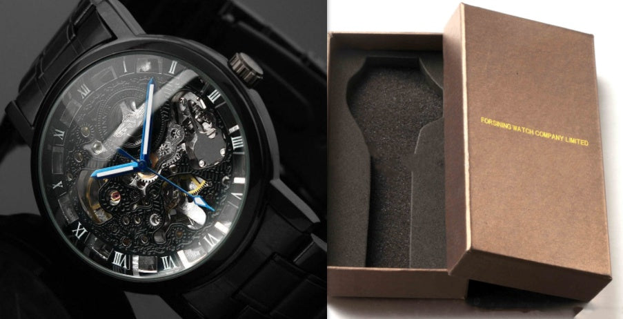 Hollow men's mechanical watch