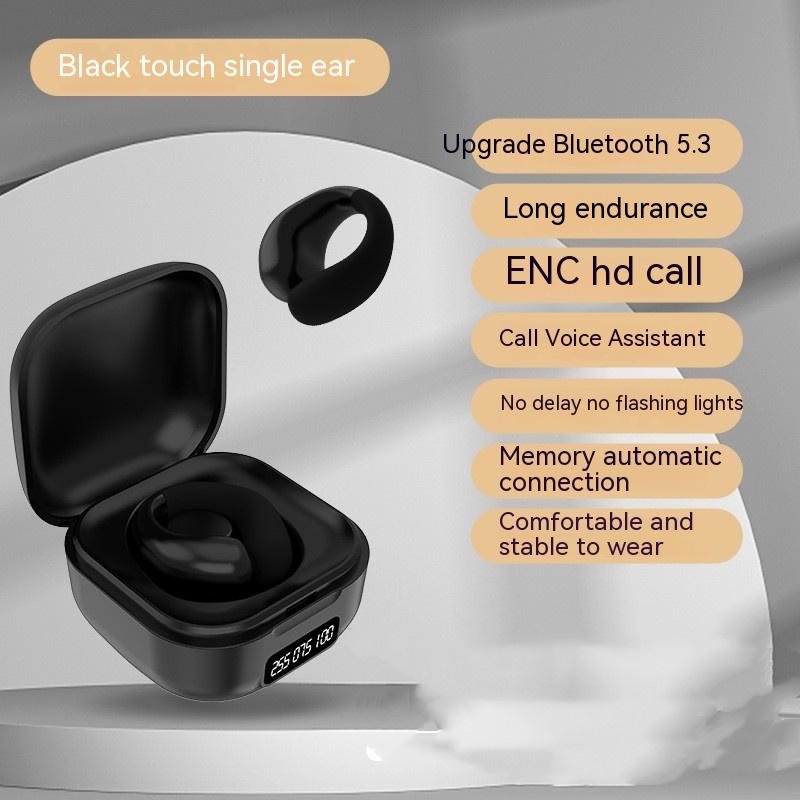 Private LED Digital Display Earclip Bluetooth Earphones