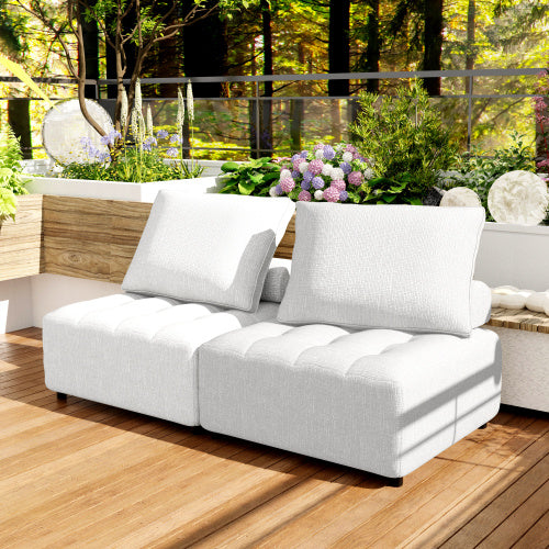 Outdoor Modular Sofa Aluminium Structure Support Cushions And Cushion Covers Detachable Fade Resistant Sofa Cover Included Beige - Price - Based On A Single Piece - 2 Units