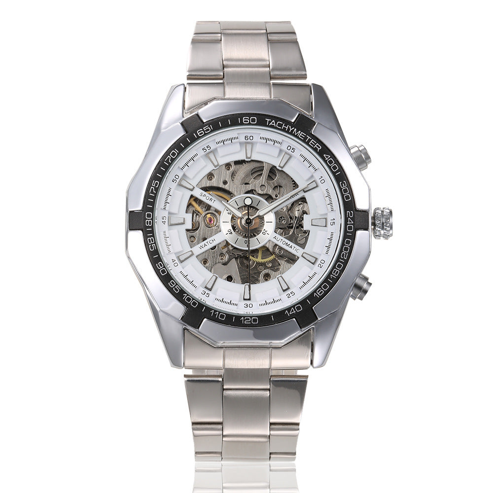 Luminous semi-automatic mechanical watch