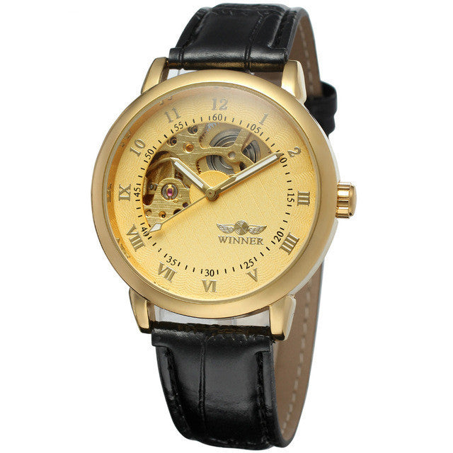 Golden stylish roman numeral watch