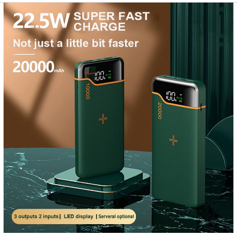 Batterie Externe 20000mAh 22.5W Super Rapide Charging15W Recharge Sans Fil