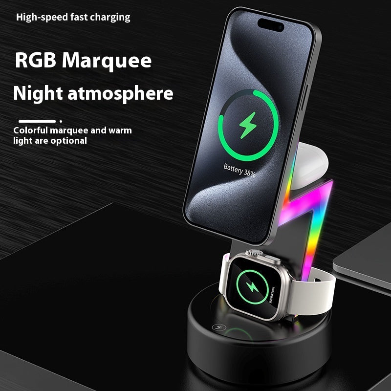 Lightning Three-in-one Mobile Phone Watch Headset Wireless Charger