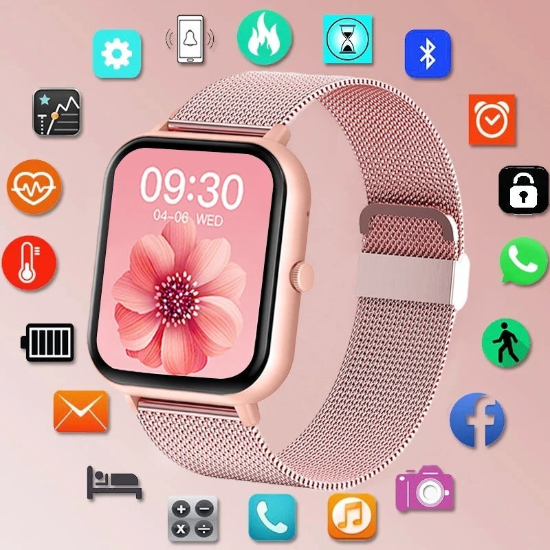 AI Voice Assistant Heart Rate Blood Pressure Blood Oxygen Sleep ZL54C Smart Watch