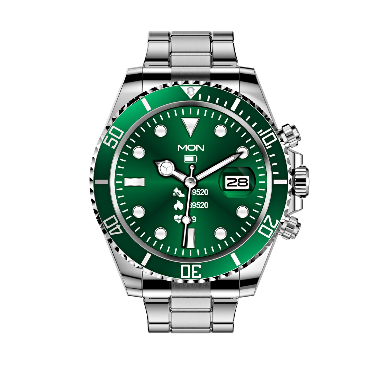 Smart Watch Stainless Steel Green Water Ghost