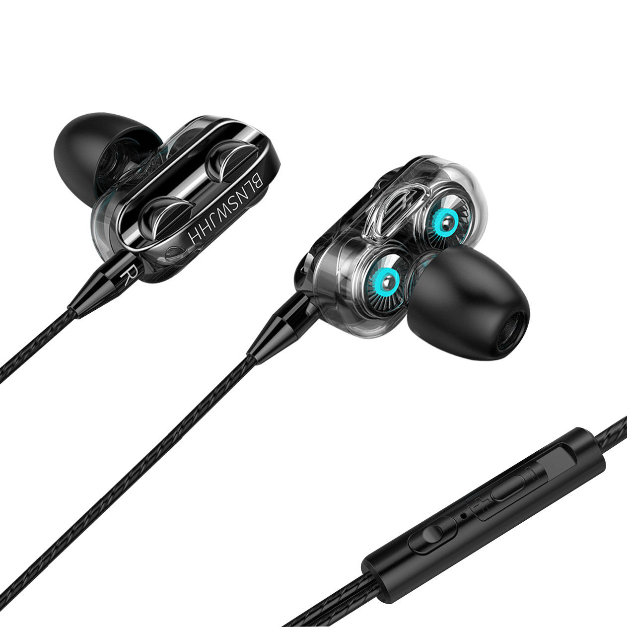 Quad-core Dual-moving Coil Dual-speaker Earphone In-ear