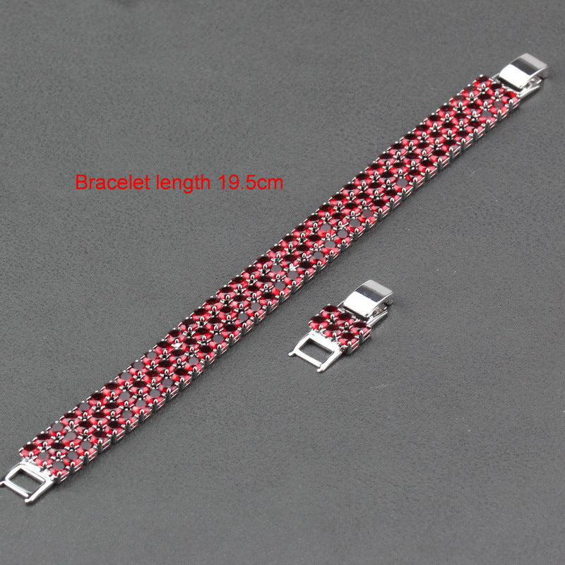 Quality Red Garnet Bridal Jewelry Link Chain