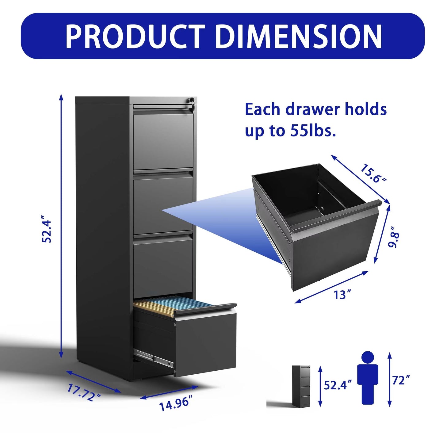 4 Drawer Metal Vertical File Cabinet With Lock Office Home Steel Vertical File Cabinet For A4 Legal